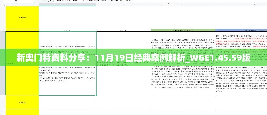 新奥门特资料分享：11月19日经典案例解析_WGE1.45.59版