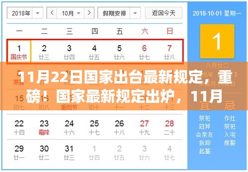 国家最新规定正式出炉，11月22日起实施！重磅新规来袭！