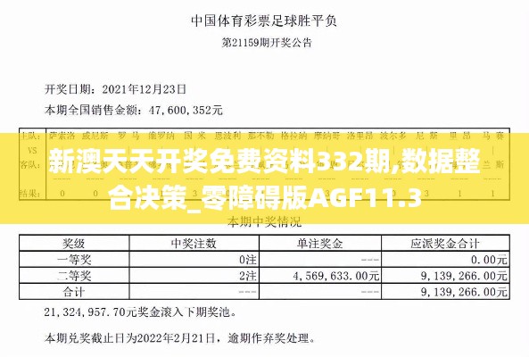 新澳天天开奖免费资料332期,数据整合决策_零障碍版AGF11.3