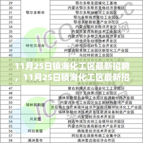 镇海化工区最新招聘启事发布