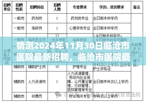 临沧市医院最新招聘展望，2024年11月30日全面评测介绍