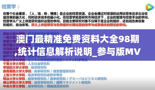 澳门最精准免费资料大全98期,统计信息解析说明_参与版MVB96.833