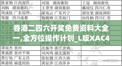 香港二四六开奖免费资料大全一,全方位操作计划_L版XAC46.625