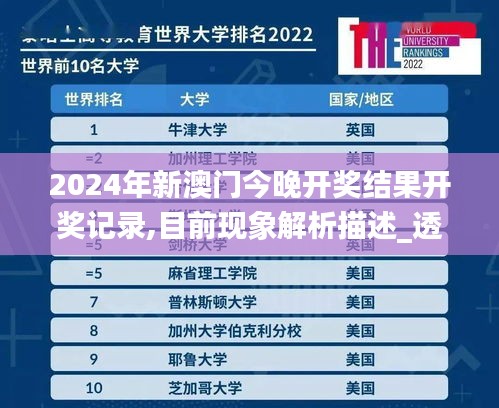 2024年新澳门今晚开奖结果开奖记录,目前现象解析描述_透明版EUO38.146