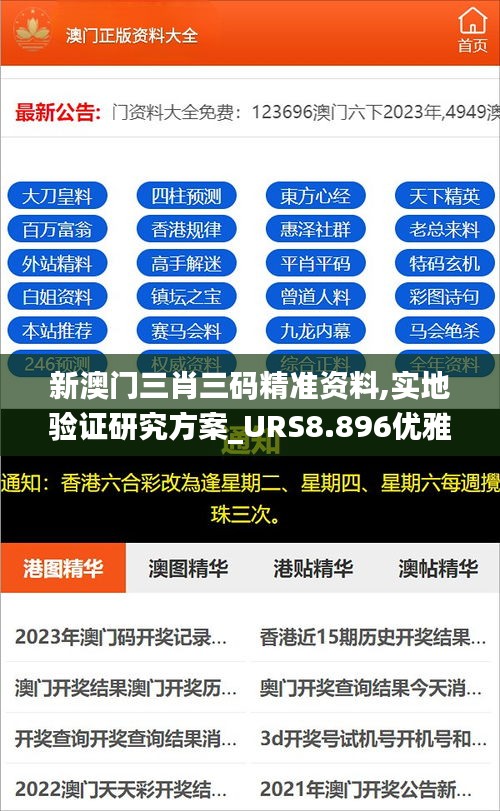 新澳门三肖三码精准资料,实地验证研究方案_URS8.896优雅版