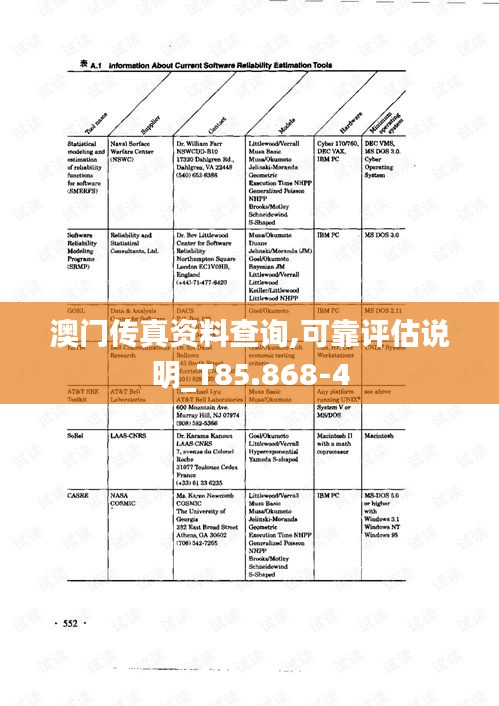 澳门传真资料查询,可靠评估说明_T85.868-4