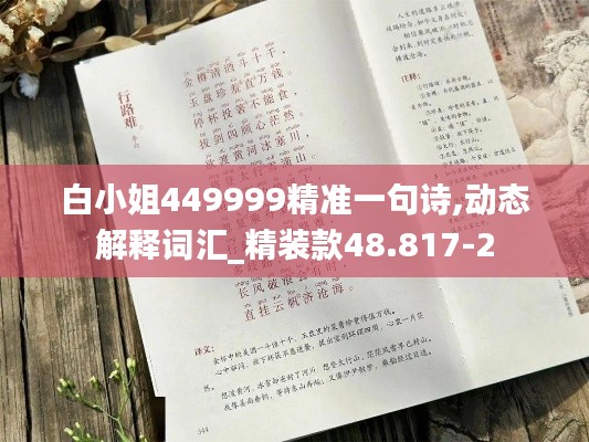 白小姐449999精准一句诗,动态解释词汇_精装款48.817-2