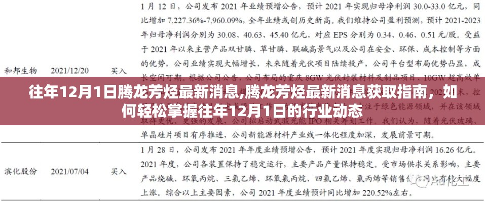 腾龙芳烃最新消息揭秘，掌握往年行业动态，轻松获取最新资讯指南