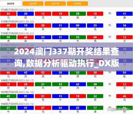 2024澳门337期开奖结果查询,数据分析驱动执行_DX版187.769-6