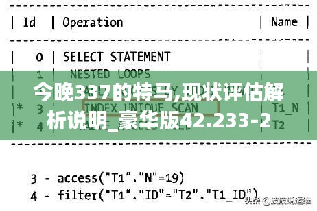 今晚337的特马,现状评估解析说明_豪华版42.233-2