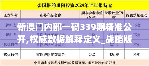 新澳门内部一码339期精准公开,权威数据解释定义_战略版84.899-3