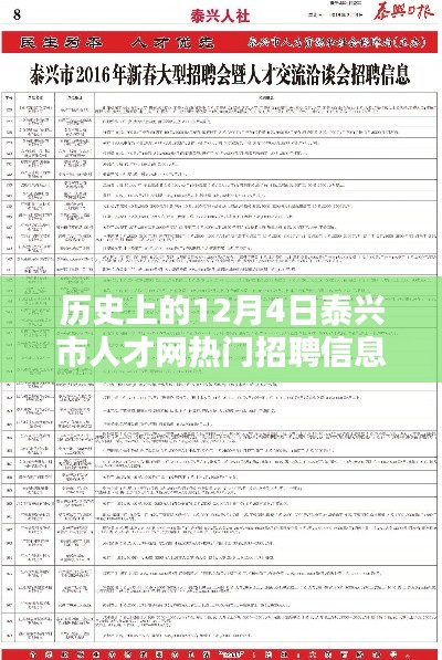 泰兴市人才网招聘盛况回顾，人才汇聚繁荣篇章在12月4日盛启之时