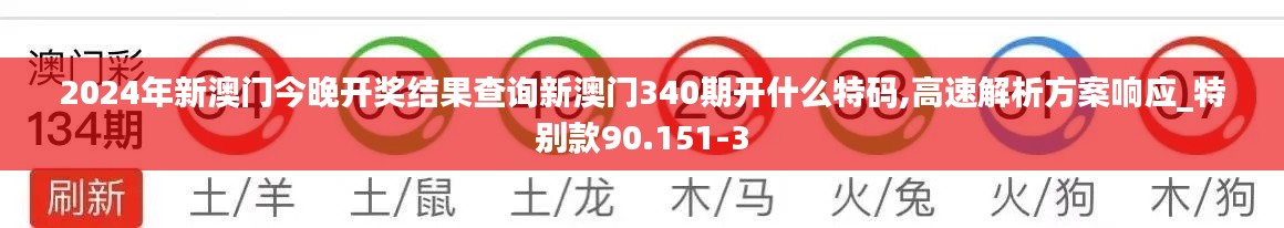 2024年新澳门今晚开奖结果查询新澳门340期开什么特码,高速解析方案响应_特别款90.151-3