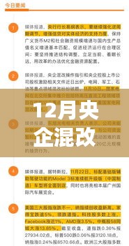 12月央企混改最新消息启示录，新篇章、学习变化、自信成就未来