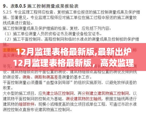 最新出炉！12月监理表格升级版，高效管理，轻松驾驭工作！