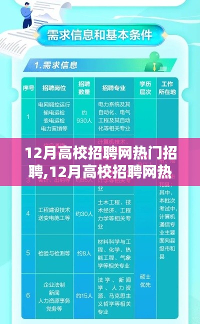 12月高校招聘网热门职位全面评测与介绍