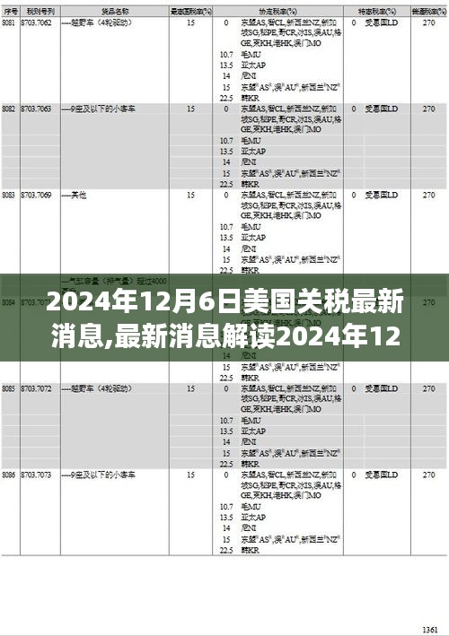 2024年12月6日美国关税调整最新动态，应对策略与解读