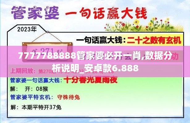 7777788888管家婆必开一肖,数据分析说明_安卓款6.888