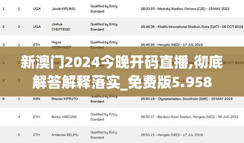 新澳门2024今晚开码直播,彻底解答解释落实_免费版5.958