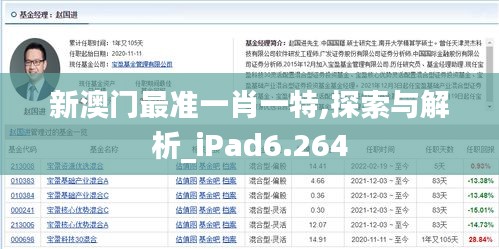 新澳门最准一肖一特,探索与解析_iPad6.264