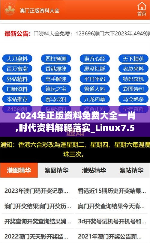 2024年正版资料免费大全一肖,时代资料解释落实_Linux7.568