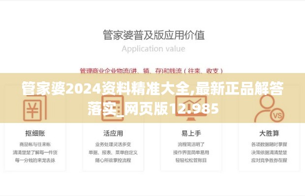 管家婆2024资料精准大全,最新正品解答落实_网页版12.985