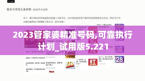 2023管家婆精准号码,可靠执行计划_试用版5.221