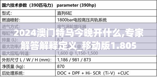 2024澳门特马今晚开什么,专家解答解释定义_移动版1.805