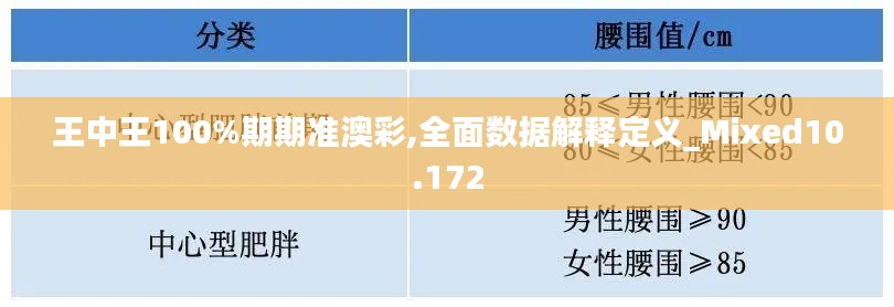 王中王100%期期准澳彩,全面数据解释定义_Mixed10.172