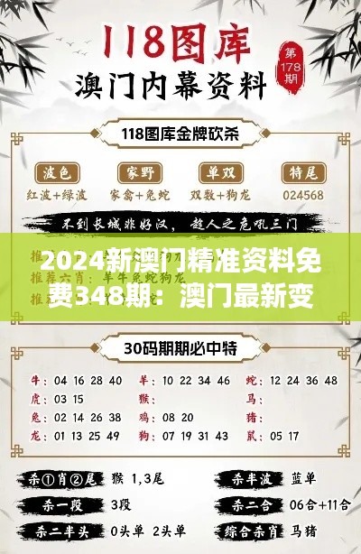 2024新澳门精准资料免费348期：澳门最新变化全掌握，资料免费得