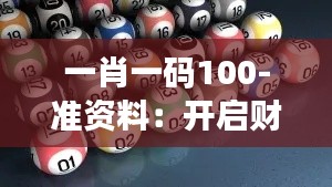 一肖一码100-准资料：开启财富之门的钥匙