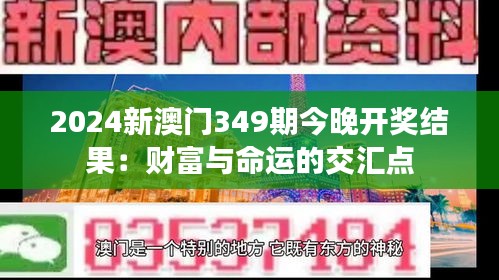 2024新澳门349期今晚开奖结果：财富与命运的交汇点