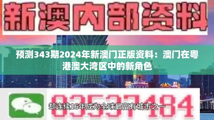 预测343期2024年新澳门正版资料：澳门在粤港澳大湾区中的新角色