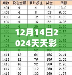 12月14日2024天天彩全年免费资料：精简且全面的彩民指南