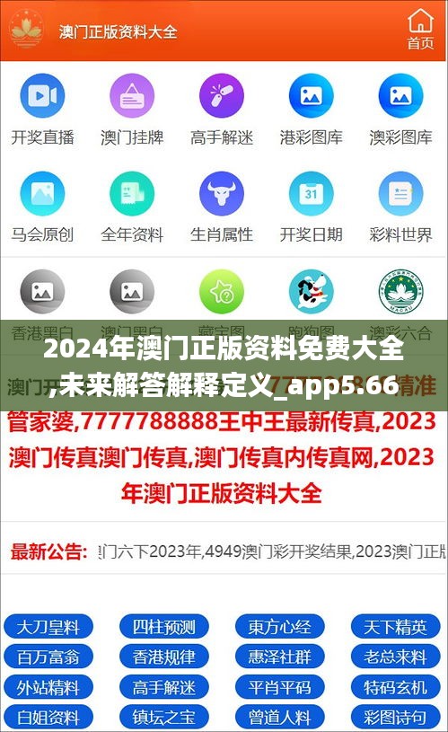 2024年澳门正版资料免费大全,未来解答解释定义_app5.669