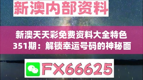 新澳天天彩免费资料大全特色351期：解锁幸运号码的神秘面纱