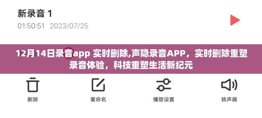 声隐录音APP重塑录音体验，实时删除，科技引领生活革新
