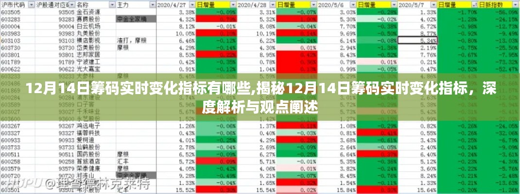 揭秘12月14日筹码实时变化指标深度解析与观点阐述，实时变化指标全解析及观点分享