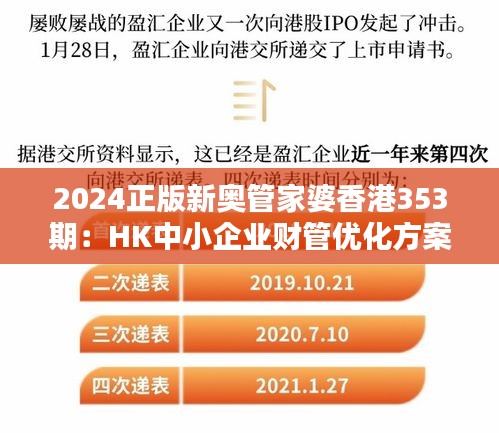 2024正版新奥管家婆香港353期：HK中小企业财管优化方案