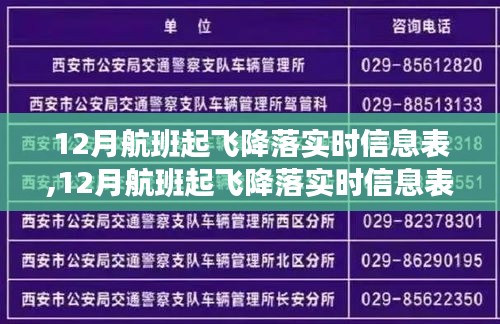 12月航班起飞降落实时信息详解及表格概览