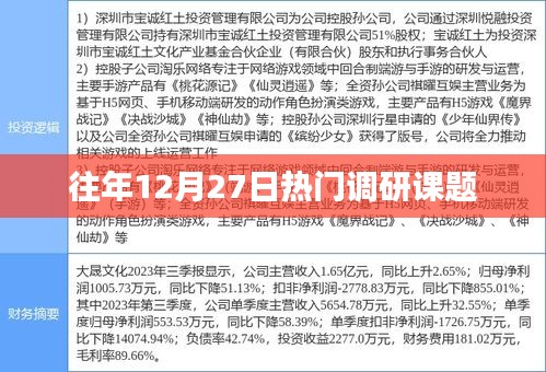 往年12月27日热门调研课题分析