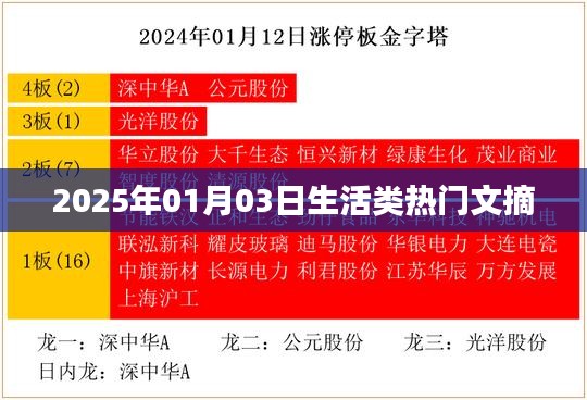 『2025年1月3日生活热点透视，精选文摘一览』