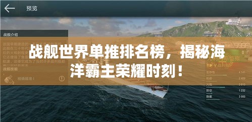 战舰世界单推排名榜，揭秘海洋霸主荣耀时刻！