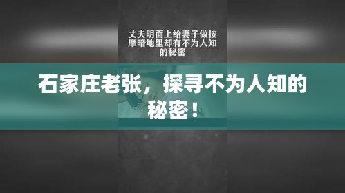 石家庄老张，探寻不为人知的秘密！