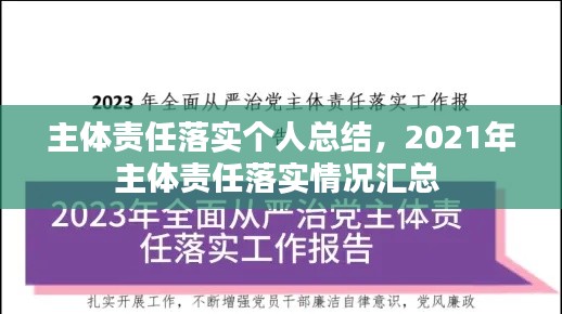 主体责任落实个人总结，2021年主体责任落实情况汇总 