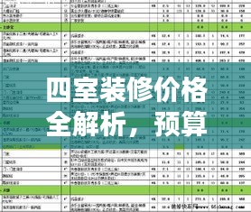 四室装修价格全解析，预算、费用与性价比综合考量！