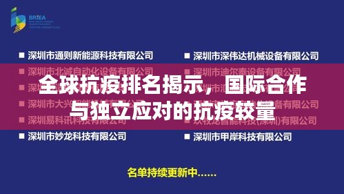 全球抗疫排名揭示，国际合作与独立应对的抗疫较量