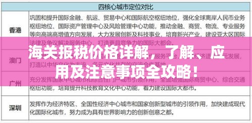 海关报税价格详解，了解、应用及注意事项全攻略！