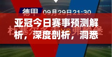 亚冠今日赛事预测解析，深度剖析，洞悉胜算！