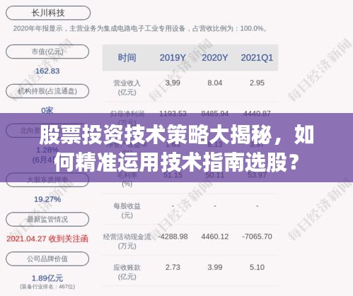 股票投资技术策略大揭秘，如何精准运用技术指南选股？